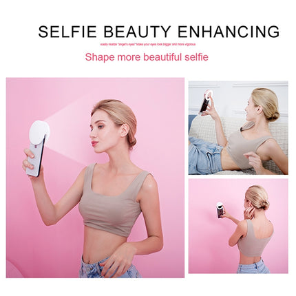 Luz de belleza recargable para selfies RK34, luz de relleno con flash y clip para selfies