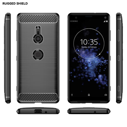Brushed Texture Carbon Fiber Shockproof TPU Case for Sony Xperia XZ3