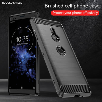 Brushed Texture Carbon Fiber Shockproof TPU Case for Sony Xperia XZ3