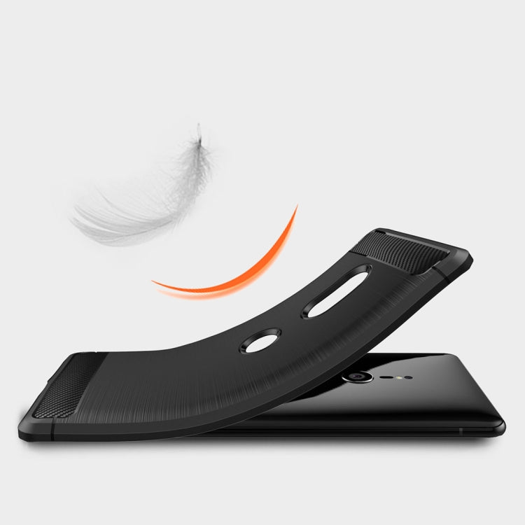 Brushed Texture Carbon Fiber Shockproof TPU Case for Sony Xperia XZ3