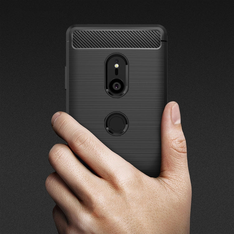 Brushed Texture Carbon Fiber Shockproof TPU Case for Sony Xperia XZ3