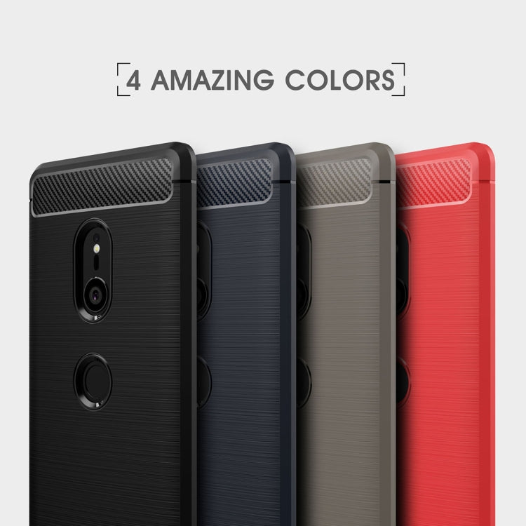 Brushed Texture Carbon Fiber Shockproof TPU Case for Sony Xperia XZ3