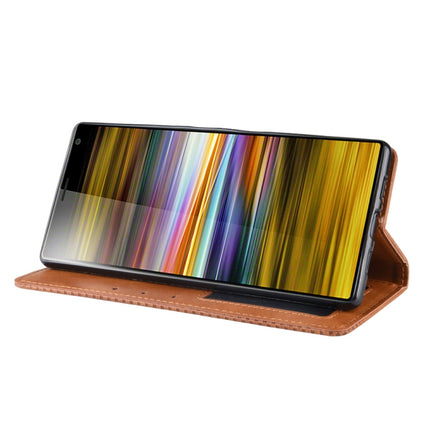 Magnetic Buckle Retro Texture Horizontal Flip Leather Case for Sony Xperia 10 Plus, with Holder & Card Slots & Wallet, Sony Xperia 10 Plus