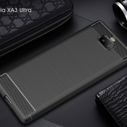 Brushed Texture Carbon Fiber Soft TPU Case for Sony Xperia 10 Plus