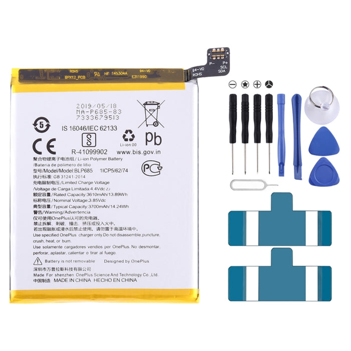 3610mAh BLP685 for OnePlus 6T Li-Polymer Battery, For OnePlus 6T