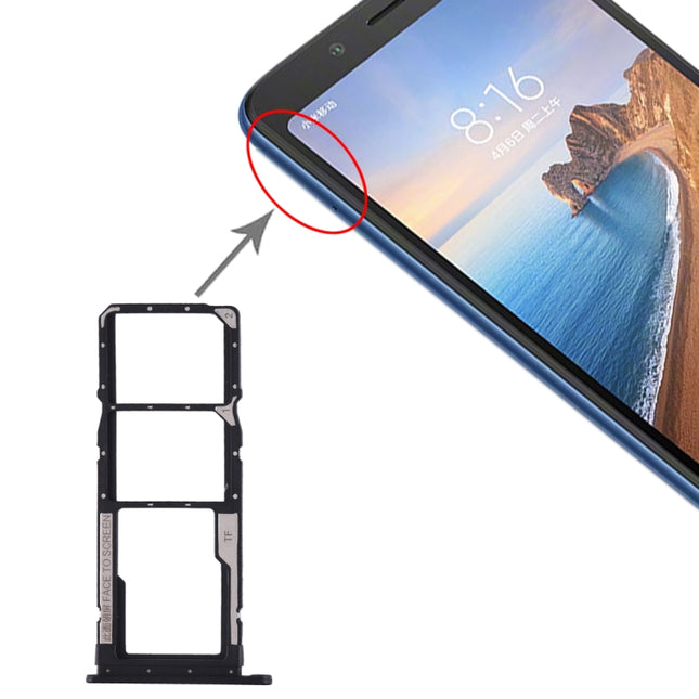 SIM Card Tray + SIM Card Tray + Micro SD Card Tray for Xiaomi Redmi 7A, For Xiaomi Redmi 7A, For Redmi 7A, For Xiaomi Redmi 7A (Dark Blue)