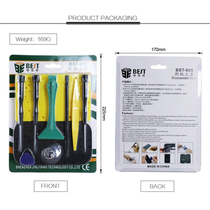 10 in 1 BEST BST-605 Tool Kit Disassemble Opening Tools For iPhone 3 / 4 / 4S / 5, BST-605
