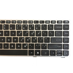 Teclado versión estadounidense con marco plateado para HP EliteBook 8470B 8470P 8470 8460 8460p 8460w ProBook 6460 6460b 6470, para EliteBook 8470B (EE. UU.)