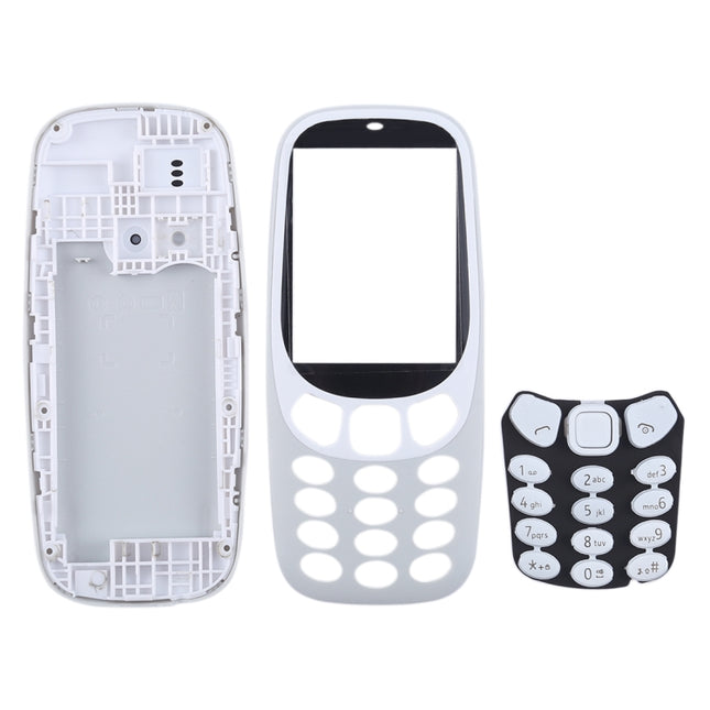 Full Assembly Housing Cover with Keyboard for Nokia 3310, For  3310(Grey), For Nokia 3310