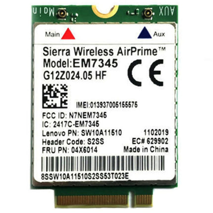 EM7345 4G Module NGFF M.2 WWAN Card 04 x 6014 4G LTE / HSPA + 42Mbps Card for Lenovo IBM / ThinkPad T450 / X240, EM7345