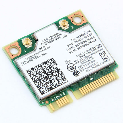 Dual Band Wireless Wifi Card for Intel 7260HMW Mini PCI-E 2.4G / 5Ghz WLAN Bluetooth 4.0 Wifi Card 802.11 ac / a / b / g / n