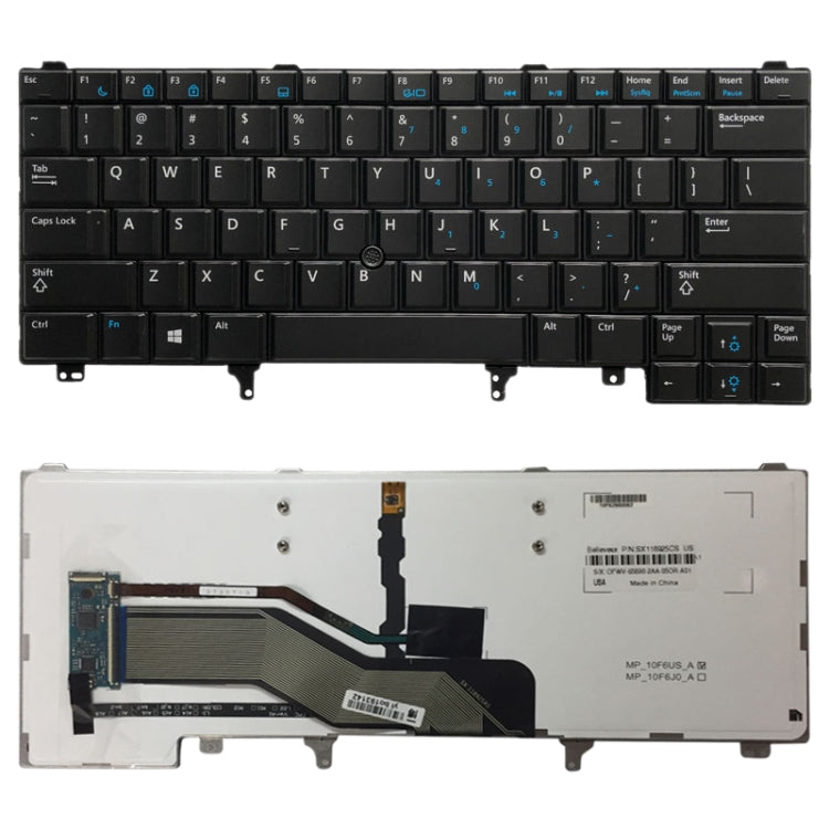 US Version Keyboard with Keyboard Backlight and Pointing for Dell Latitude E6420 E6320 E6430 E5420 E5430 E6430s, For Dell Latitude E6420 (US)