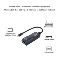 15cm USB-C / Type-C to RJ45 Gigabit Ethernet Network Adapter, RJ45