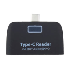 TF + SD Card + USB Port to USB-C / Type-C Adapter Card Reader Connection Kit with LED Indicator Light