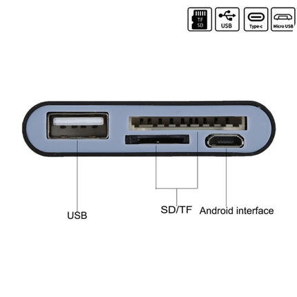 TF + SD Card + USB Port to USB-C / Type-C Adapter Card Reader Connection Kit with LED Indicator Light