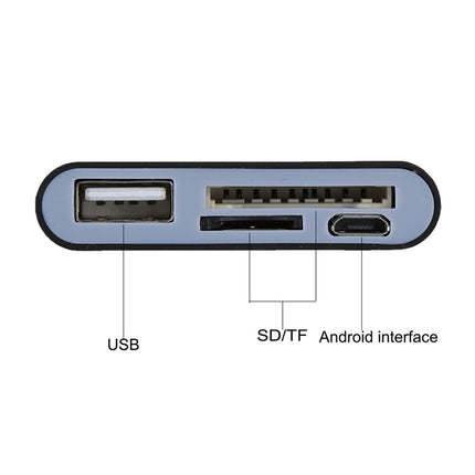 Micro SD + SD + USB 2.0 + Micro USB Port to Micro USB OTG Smart Card Reader Connection Kit with LED Indicator Light