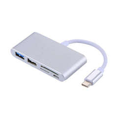 5 in 1 Micro SD + SD + USB 3.0 + USB 2.0 + Micro USB Port to USB-C / Type-C OTG COMBO Adapter Card Reader for Tablet, Smartphone, PC, 5 in 1(Silver), 5 in 1(Gold)