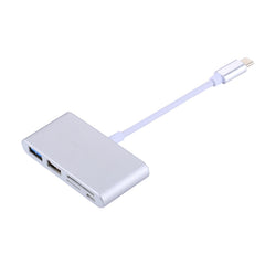 5 in 1 Micro SD + SD + USB 3.0 + USB 2.0 + Micro USB Port to USB-C / Type-C OTG COMBO Adapter Card Reader for Tablet, Smartphone, PC, 5 in 1(Silver), 5 in 1(Gold)