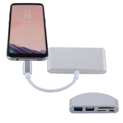 5 in 1 Micro SD + SD + USB 3.0 + USB 2.0 + Micro USB Port to USB-C / Type-C OTG COMBO Adapter Card Reader for Tablet, Smartphone, PC, 5 in 1(Silver), 5 in 1(Gold)