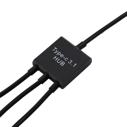 Portable USB-C / Type-C Male to Dual USB Ports Female + Micro USB Female Mini Cable Hub Splitter Adapter