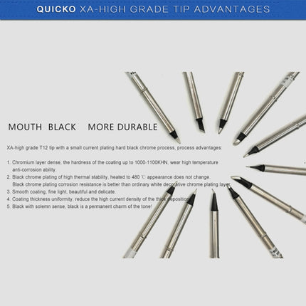 QUICKO T12-KU Black Welding Lead-free Soldering Iron Tip, T12-KU