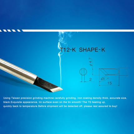 QUICKO T12-K Black Welding Lead-free Soldering Iron Tip, T12-K