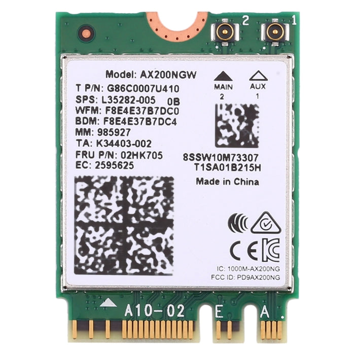 Tarjeta de red inalámbrica AX200NGW NGFF M.2 Bluetooth 5.0 de banda dual AX200 de 2400 Mbps, Wifi, 2,4 G/5 G, 802.11 ac/ax
