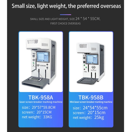 TBK958B Automatic Mini Laser Marking Screen Separater Repair Machine, TBK-958B