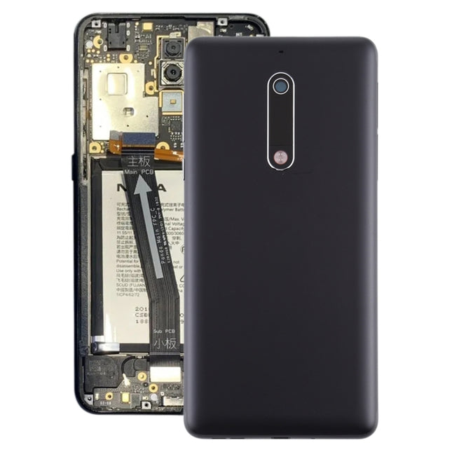 Battery Back Cover with Power & Volume Button Flex Cable & Camera Lens Cover for Nokia 5 TA-1024 TA-1027 TA-1044 TA-1053, For Nokia 5(with Camera Lens Cover)