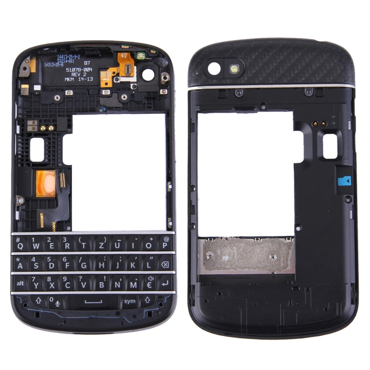 3 in 1 for BlackBerry Q10 (Keyboard + Middle Frame Bezel + Back Plate Housing Camera Lens Panel) Full Assembly Housing Cover, For Q10