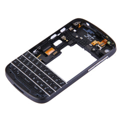 3 in 1 for BlackBerry Q10 (Keyboard + Middle Frame Bezel + Back Plate Housing Camera Lens Panel) Full Assembly Housing Cover, For Q10