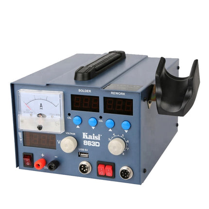 Kaisi K-863D 3 in 1 Hot Air Gun Soldering Station SMD Rework Station With 3A DC Power Supply for Phone PCB Welding Repair Machine, US Plug, K-863D, US Plug, K-863D, EU Plug