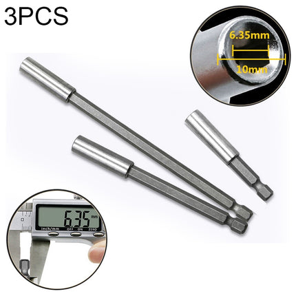 3 in 1 1/4 Electric Batch Head High Magnetism Connecting Rod Pistol Drill Extension Rod Sleeve Fast Turning Joint, Length: 60/100/150mm, 60/100/150mm Joint