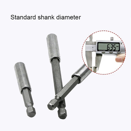 3 in 1 1/4 Electric Batch Head High Magnetism Connecting Rod Pistol Drill Extension Rod Sleeve Fast Turning Joint, Length: 60/100/150mm, 60/100/150mm Joint