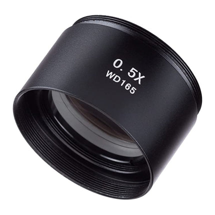 Stereo Microscopes Auxiliary Objective Lens Barlow Lens Magnifier 0.5X WD165, 0.5X WD165