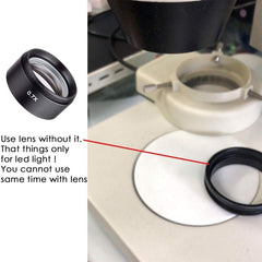 Stereo Microscopes Auxiliary Objective Lens Barlow Lens Magnifier 0.7X WD165, 0.7X