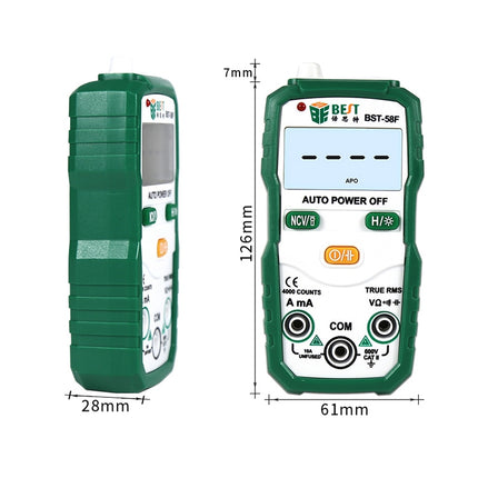 BEST BST-58F Full Automatic Range Multimeter Without Shift Intelligent Identification Digital Multimeter Household Mini Electrical Instrument