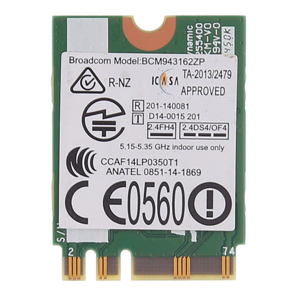 Tarjeta de red inalámbrica BCM943162ZP para Lenovo E450 E550 E455 E555 M50-70 M50-80 G70-70 G70-80 Z70-80 G50-30 G50-45 G50-70, BCM943162ZP