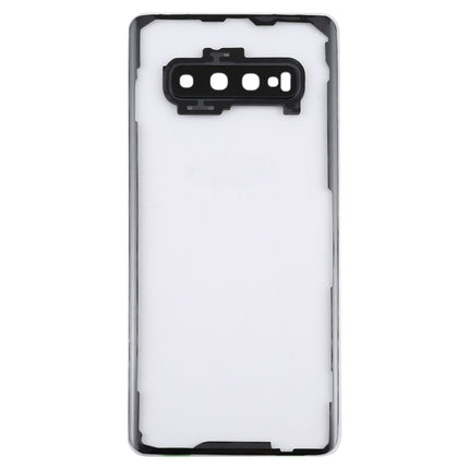 For Samsung Galaxy S10+ SM-G9750 G975F Transparent Battery Back Cover with Camera Lens Cover , For Galaxy S10+