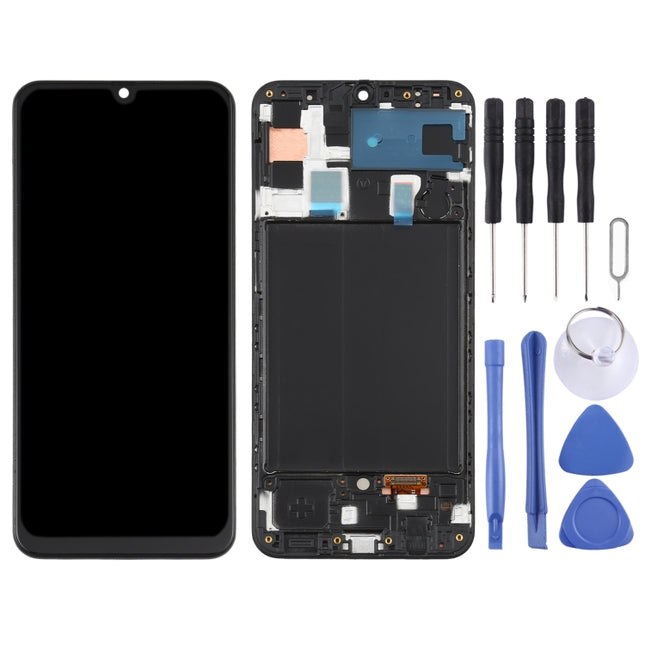 Original Super AMOLED LCD Screen  for Galaxy A50 Digitizer Full Assembly with Frame, For Samsung Galaxy A50