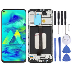 Original PLS TFT Material LCD Screen and Digitizer Full Assembly with Frame for Galaxy M40