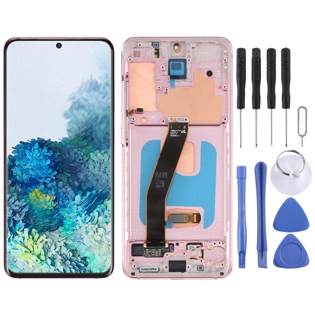 Original Dynamic AMOLED Material LCD Screen and Digitizer Full Assembly with Frame for Samsung Galaxy S20 4G SM-G980, For Samsung Galaxy S20 4G, For Samsung Galaxy S20 4G(Frame), For Samsung Galaxy S20 4G (Original)(Blue)