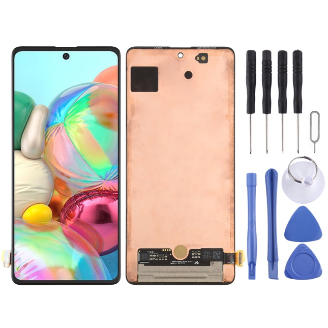 Original Super AMOLED Material LCD Screen and Digitizer Full Assembly for Galaxy A71 4G