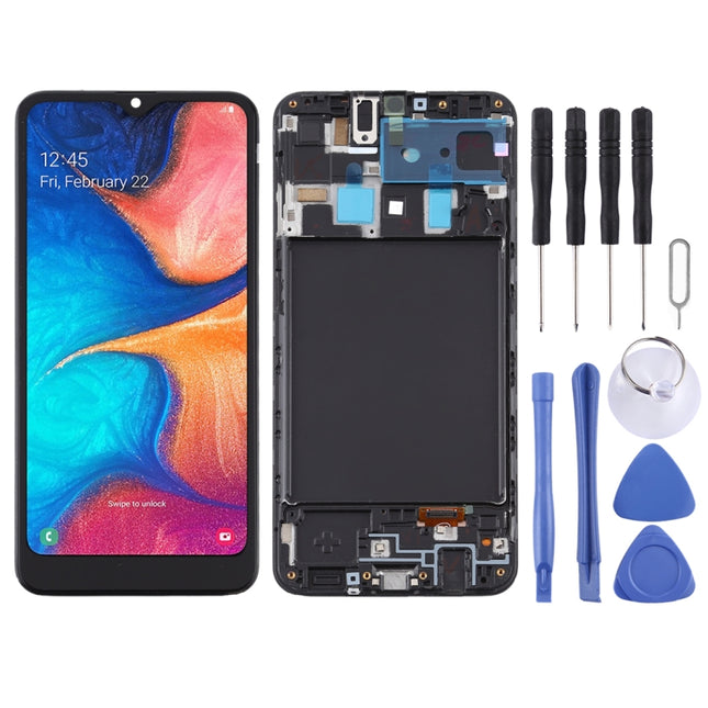 TFT Material LCD Screen and Digitizer Full Assembly With Frame for Samsung Galaxy A20 / SM-A205F(EU Version), For Samsung Galaxy A20 (TFT)