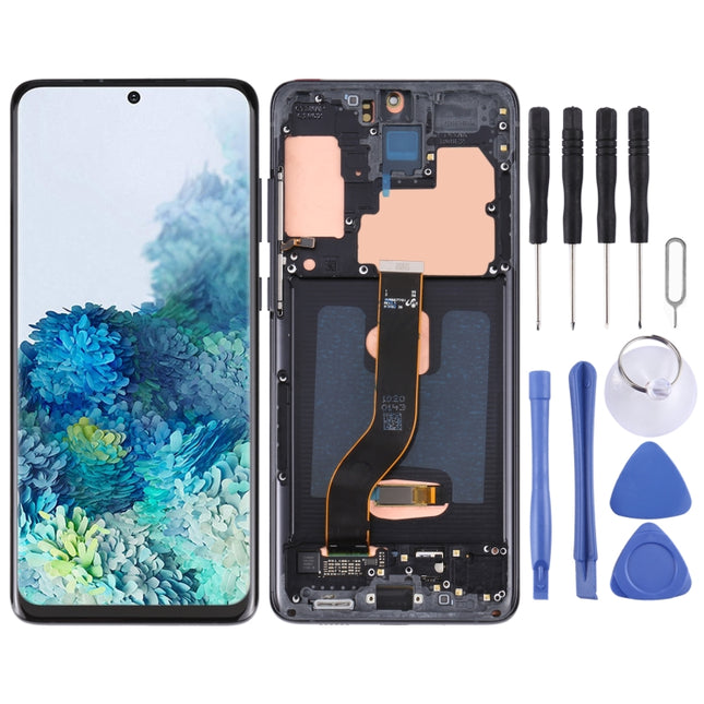 Original LCD Screen and Digitizer Full Assembly with Frame for Samsung Galaxy S20+ 5G SM-G986B/G985, For Samsung Galaxy S20+ 5G, For Samsung Galaxy S20+ 5G(Dark Blue)