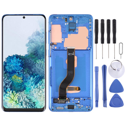 Original LCD Screen and Digitizer Full Assembly with Frame for Samsung Galaxy S20+ 5G SM-G986B/G985, For Samsung Galaxy S20+ 5G, For Samsung Galaxy S20+ 5G(Dark Blue)