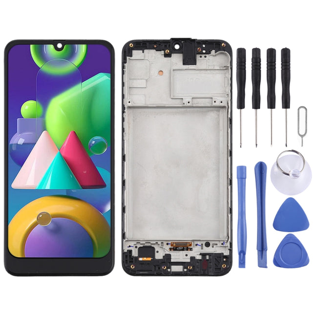 TFT Material LCD Screen and Digitizer Full Assembly With Frame for Samsung Galaxy M21 / SM-M215, For Samsung Galaxy M21(TFT)
