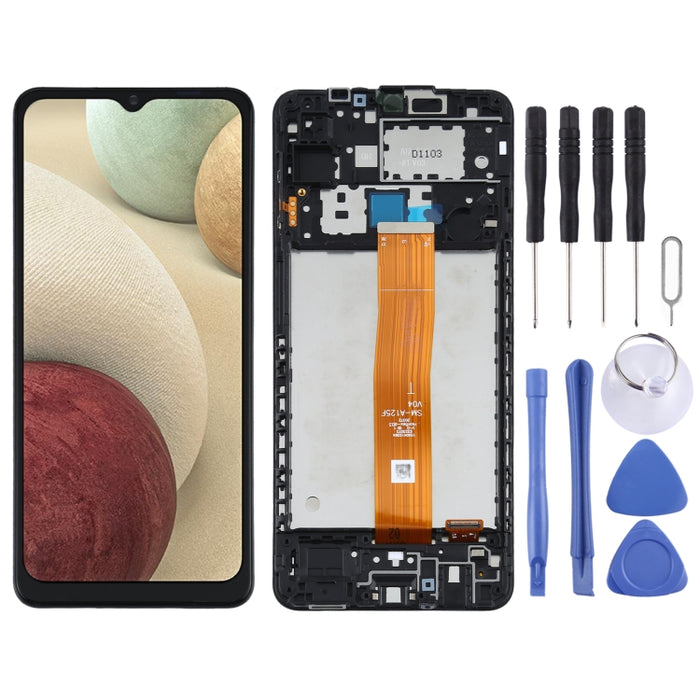 Original LCD Screen and Digitizer Full Assembly with Frame for Samsung Galaxy A12 4G SM-A125F, For Samsung Galaxy A12 4G (Original)