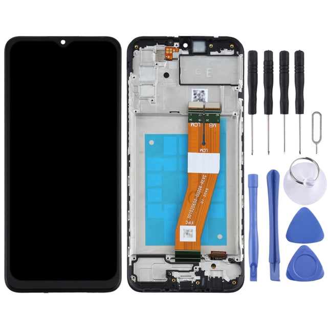 Original LCD Screen and Digitizer Full Assembly with Frame for Samsung Galaxy A02s SM-A025F(GE Version), For Samsung Galaxy A02s (Original)