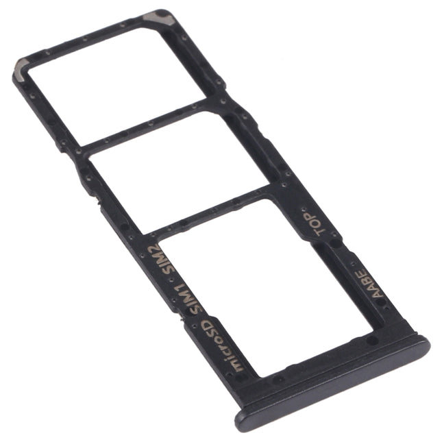 For Samsung Galaxy A12 SM-A125 SIM Card Tray + SIM Card Tray + Micro SD Card Tray, For Samsung Galaxy A12 (Dual Card)